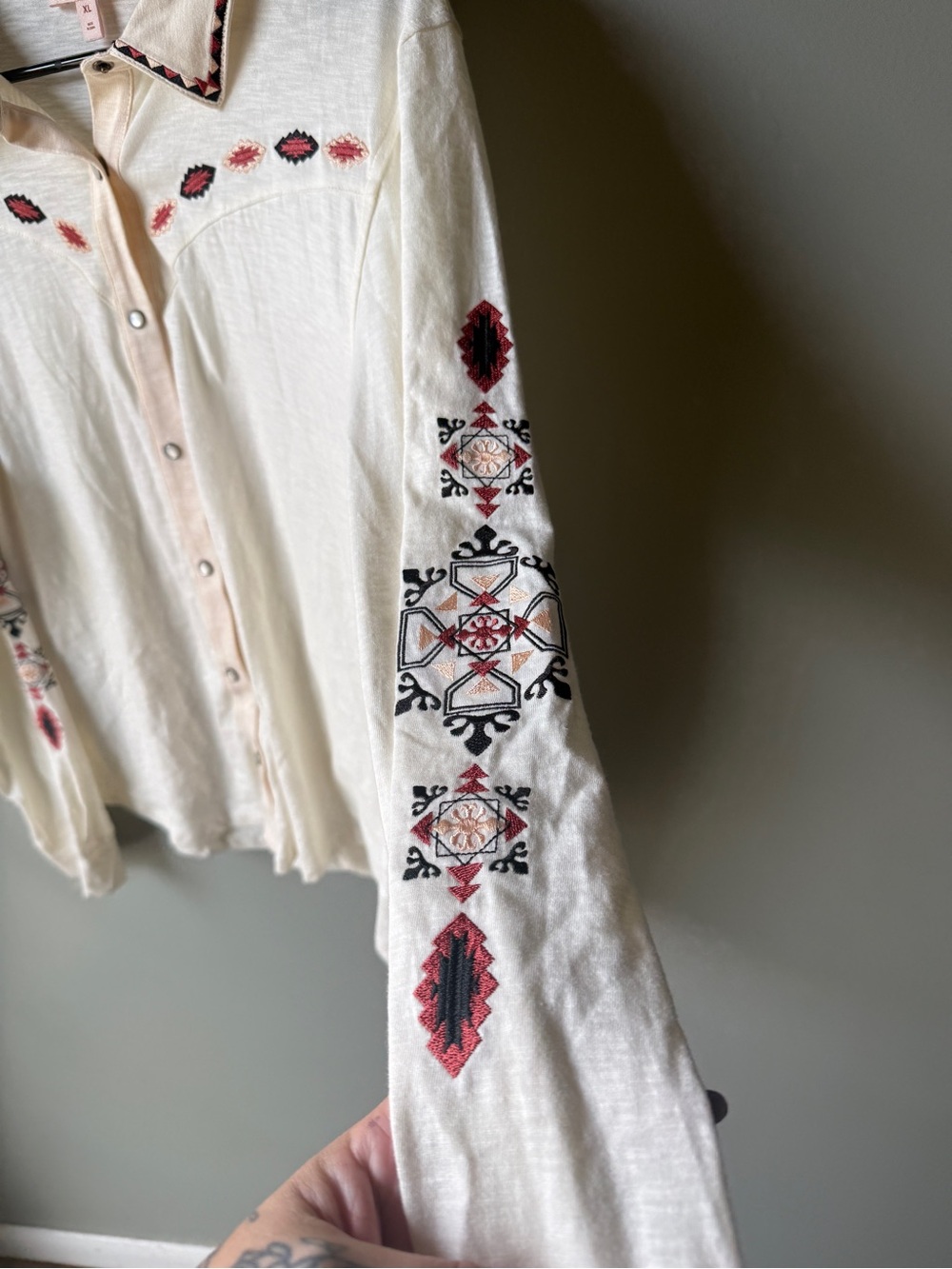 Vintage Threads Western Embroidered Snap Shirt Women’s XL - Picture 5 of 6